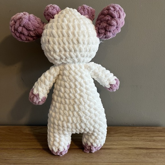 Handmade Crochet Stuffed Animal Cow Homemade Craft Baby Toy Collectible Gift - Picture 2 of 11